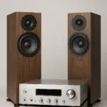 hochkant bild mit Lautsprecher und Verstärker